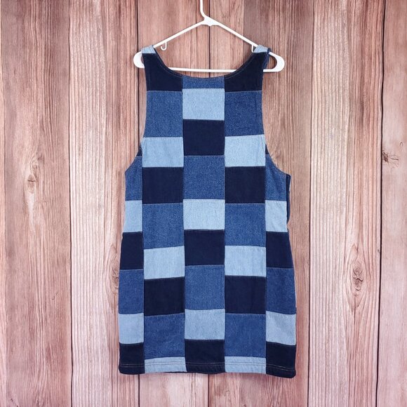 Lucy & Yak Womens Size 4 Layla Denim Dress in Paige Patchwork Blue Cotton Rare - Picture 6 of 16